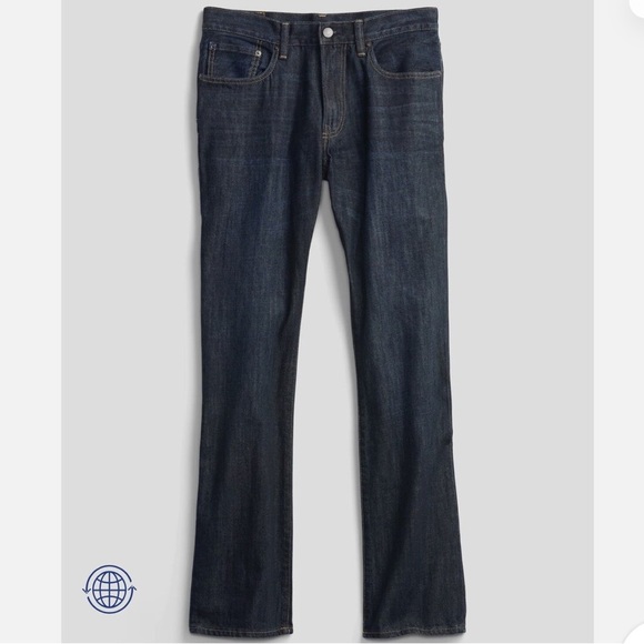 NWT GAP Men’s Indigo Boot Jeans made with Washwell™ technology,  size 32x32 - Picture 4 of 6